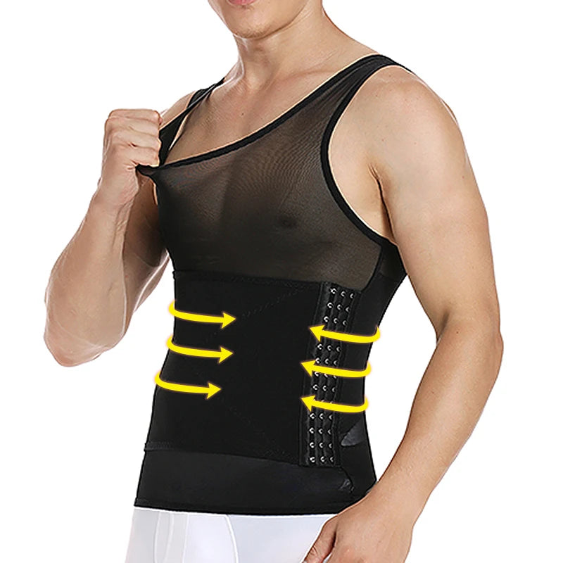 Men's Waist Trainer Vest with Tummy Control & Back Posture Support