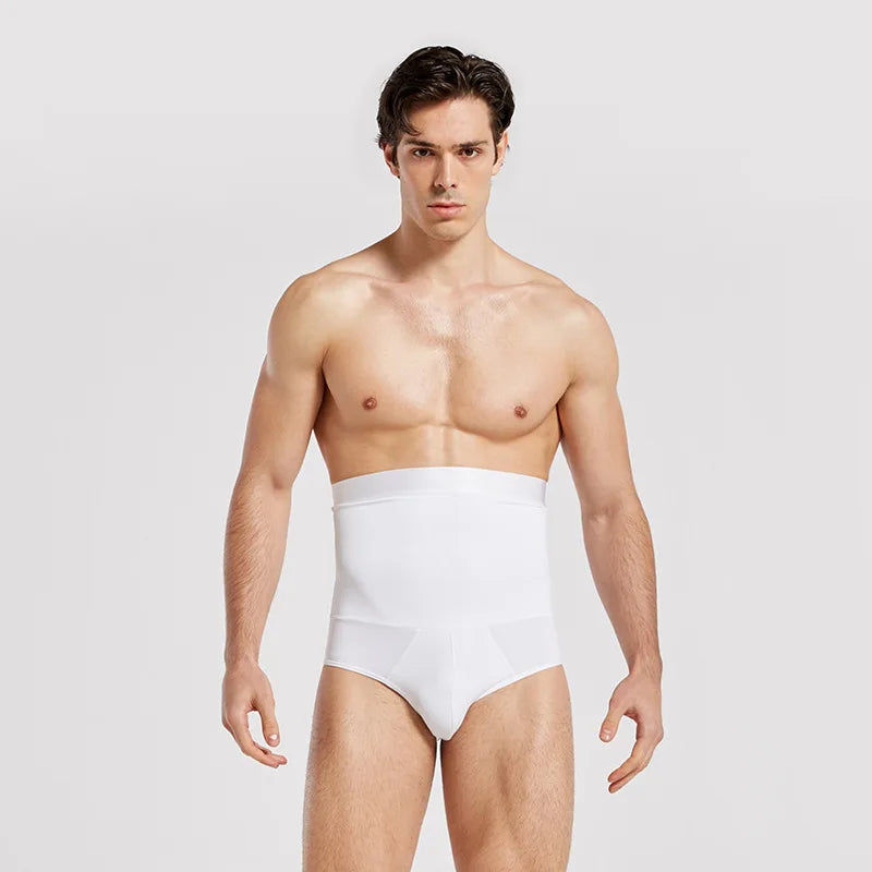 Men's High-Waist Compression Boxer Briefs with Tummy Control