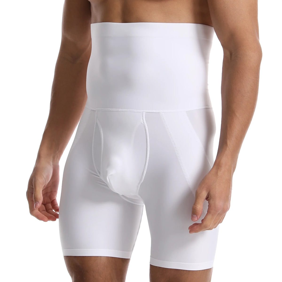 Men's High-Waist Hip Control Compression Boxer Briefs