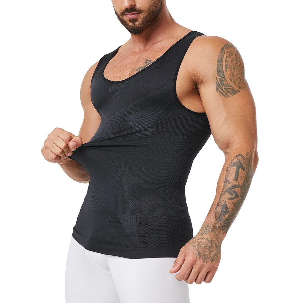 Men's Seamless Tummy Control Compression Tank