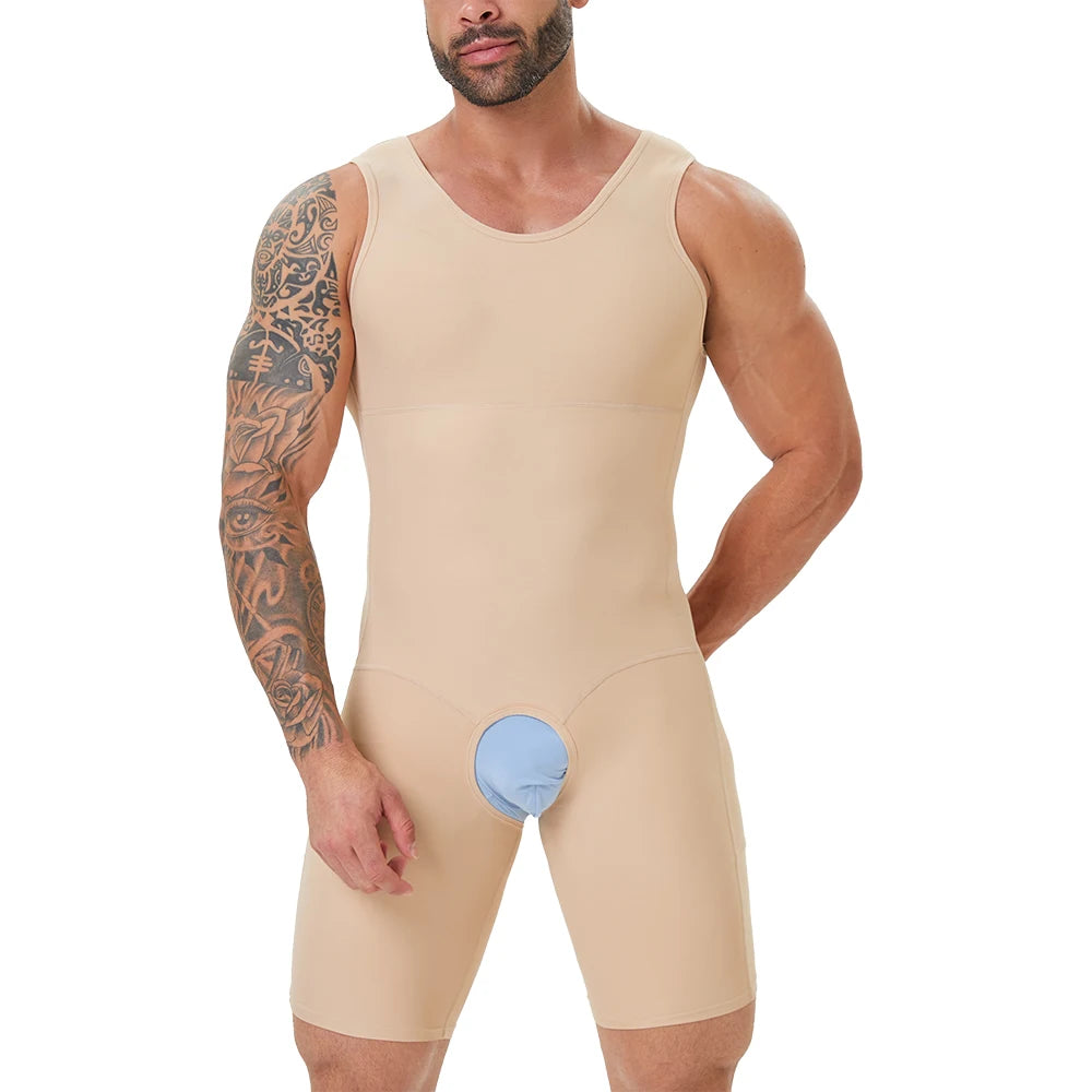 Men's Full Body Shaper Bodysuit with Tummy Control, Chest Slimming & Butt Lift