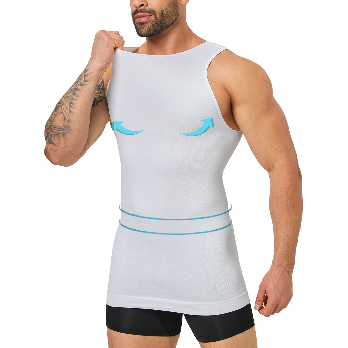 Men's Seamless Compression Tank Top with Chest & Tummy Control