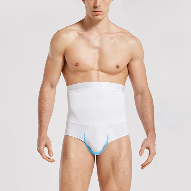 Men's High-Waist Compression Boxer Briefs with Tummy Control