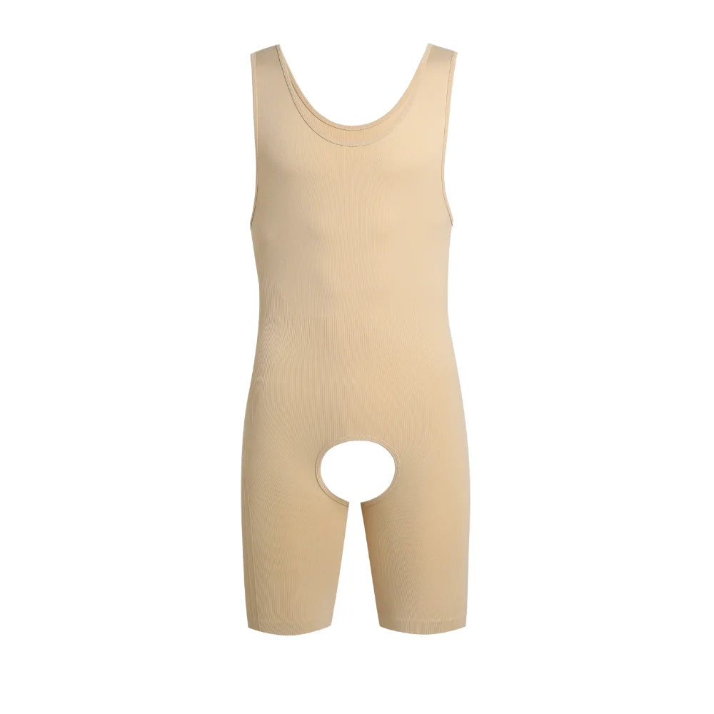 Men's Seamless Full-Body Shaper Bodysuit with Tummy Control
