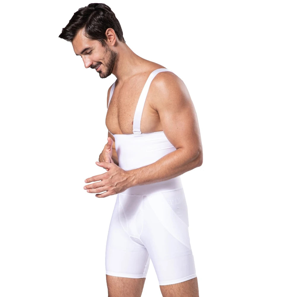 Men's Tummy Control Compression Boxer Shorts with Adjustable Straps