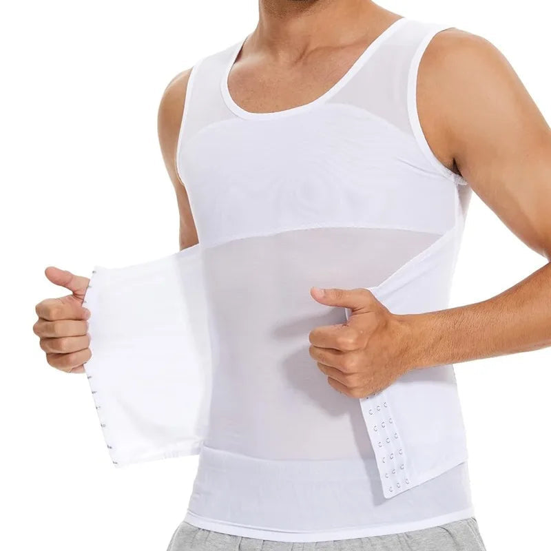 Men's 2-in-1 Waist Trainer Compression Tank with Hooks