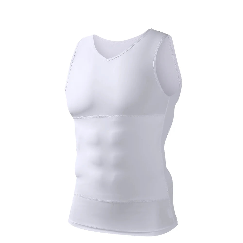 Men's V-Neck Tummy Control Compression Tank