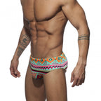 Men's Printed Swim Briefs with Padded Front Pouch