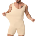 Men's Seamless Full-Body Shaper Bodysuit with Tummy Control