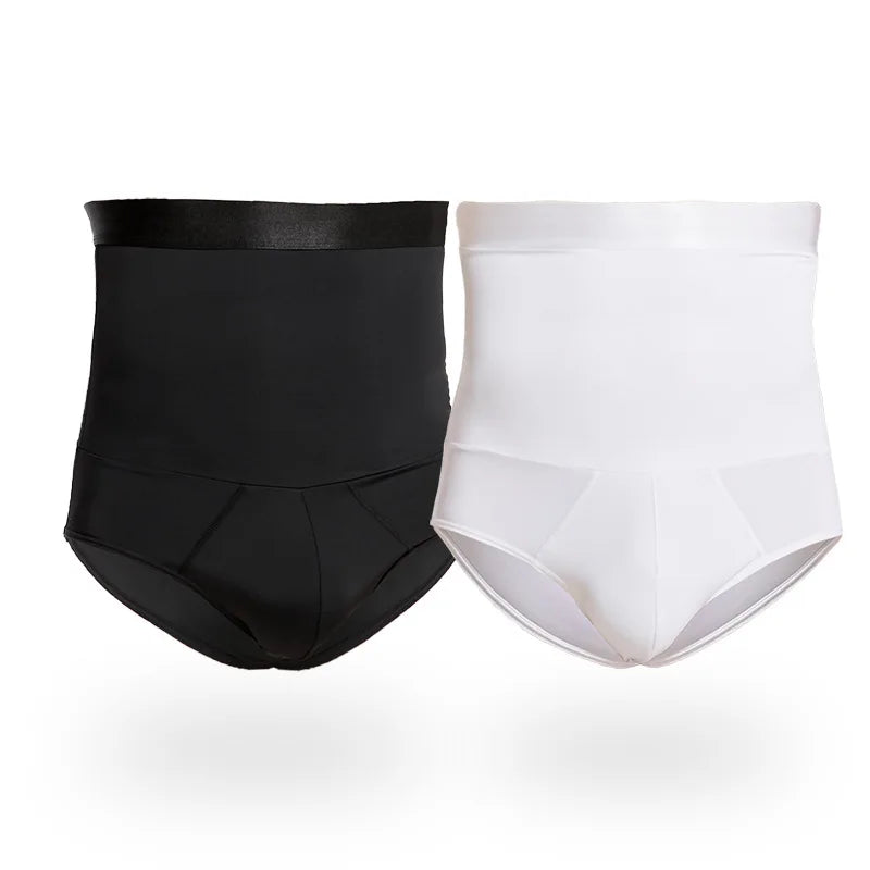 Men's High-Waist Compression Boxer Briefs with Tummy Control