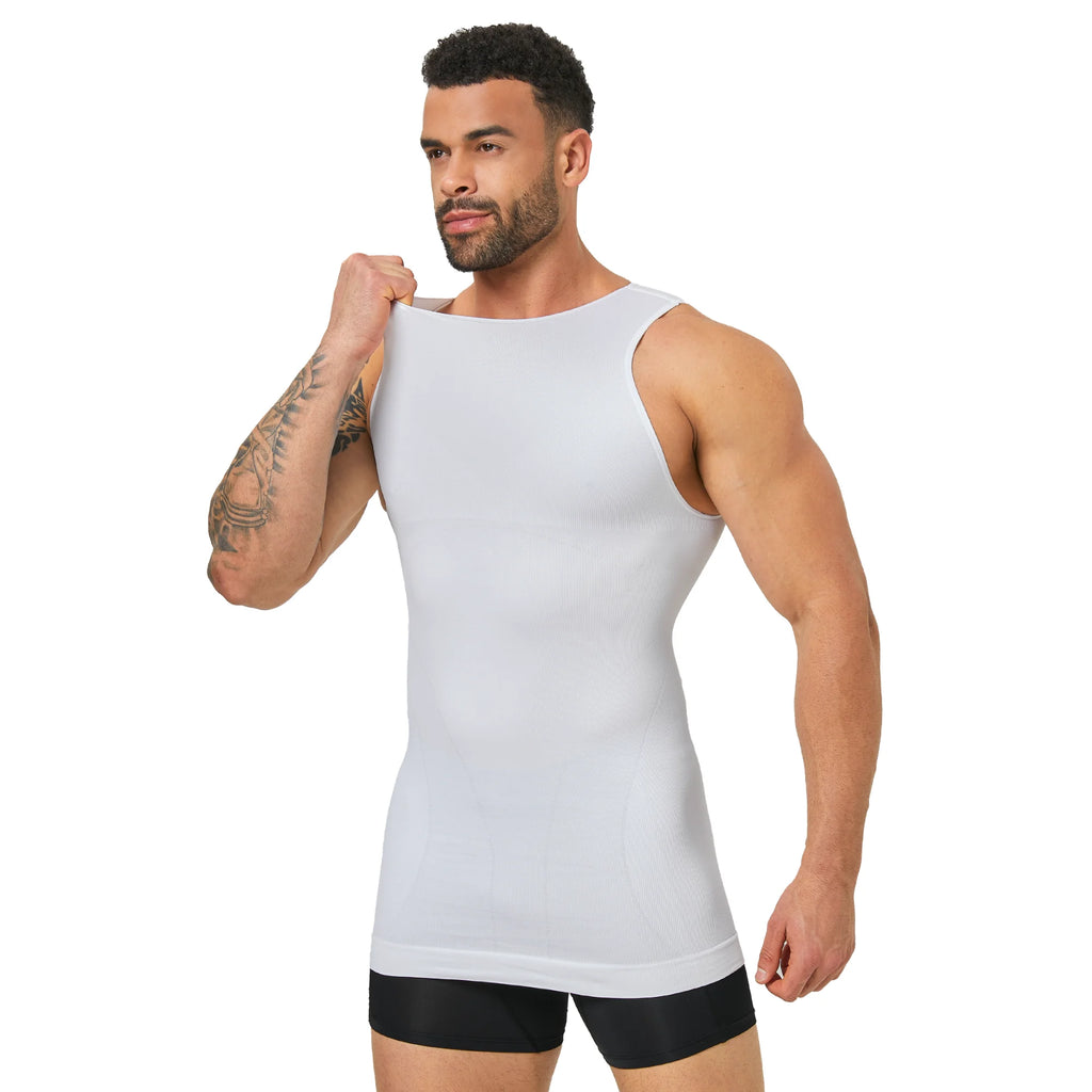 Men's Seamless Compression Tank Top with Chest & Tummy Control