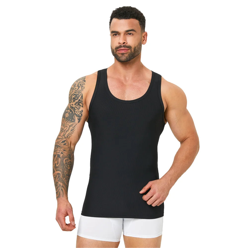 Men's Ribbed Tummy Control Compression Tank Top
