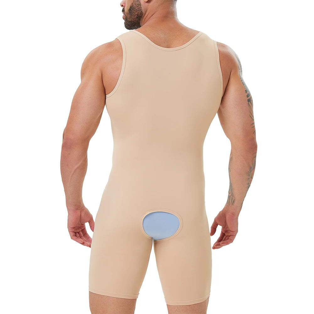 Men's Full Body Shaper Bodysuit with Tummy Control, Chest Slimming & Butt Lift