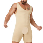 Men's Seamless Full-Body Shaper Bodysuit with Tummy Control