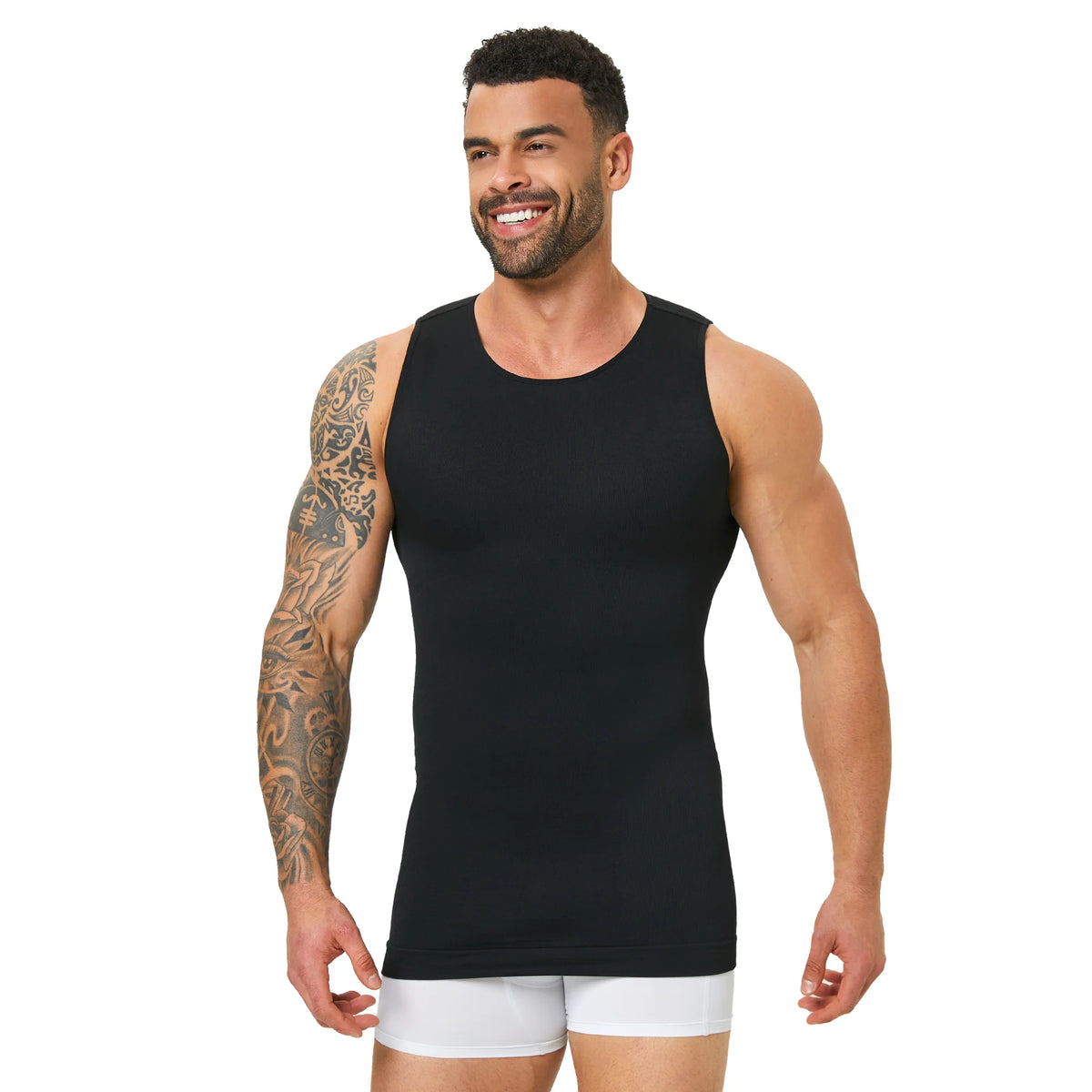Men's Seamless Compression Tank Top with Chest & Tummy Control