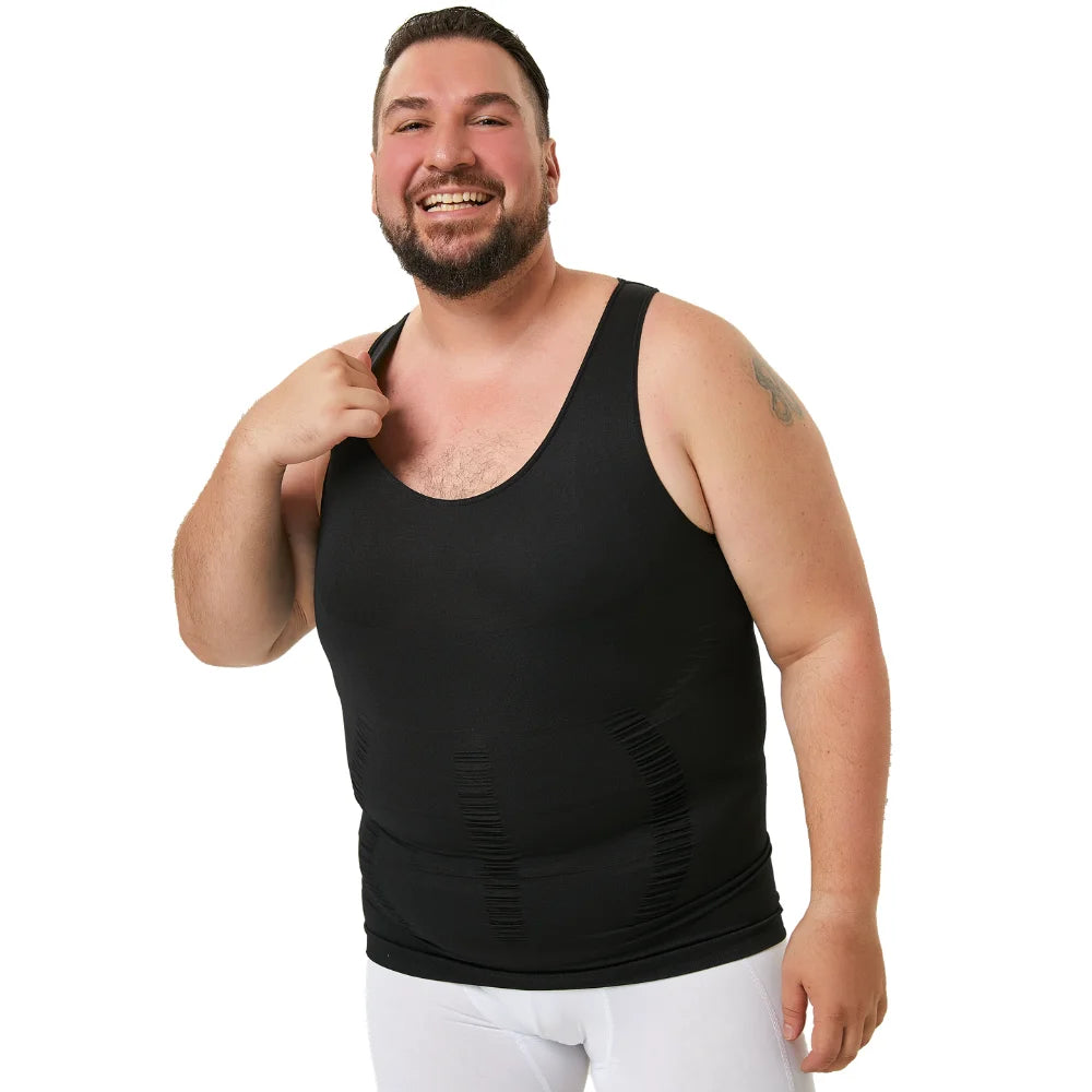 Men's Slimming Compression Tank Top with Tummy Control & Waist Trainer