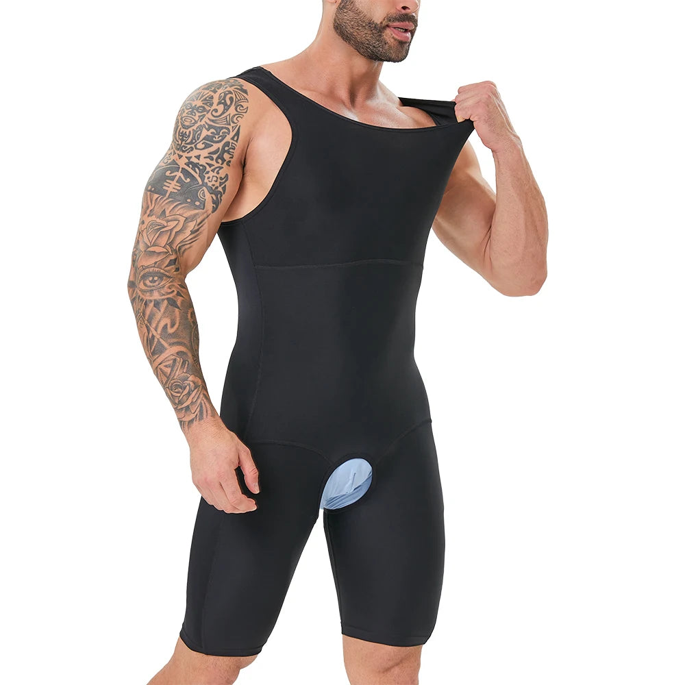 Men's Full Body Shaper Bodysuit with Tummy Control, Chest Slimming & Butt Lift