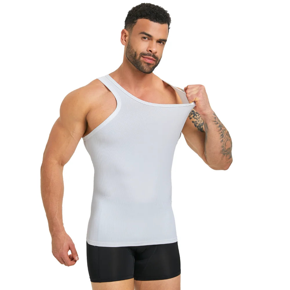 Men's Ribbed Tummy Control Compression Tank Top