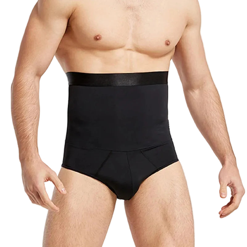 Men's High-Waist Compression Boxer Briefs with Tummy Control