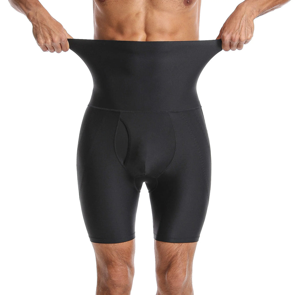 Men's High-Waist Hip Control Compression Boxer Briefs