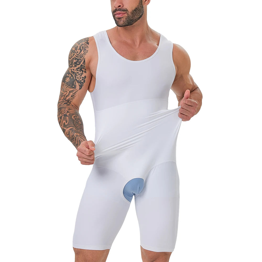 Men's Full Body Shaper Bodysuit with Tummy Control, Chest Slimming & Butt Lift