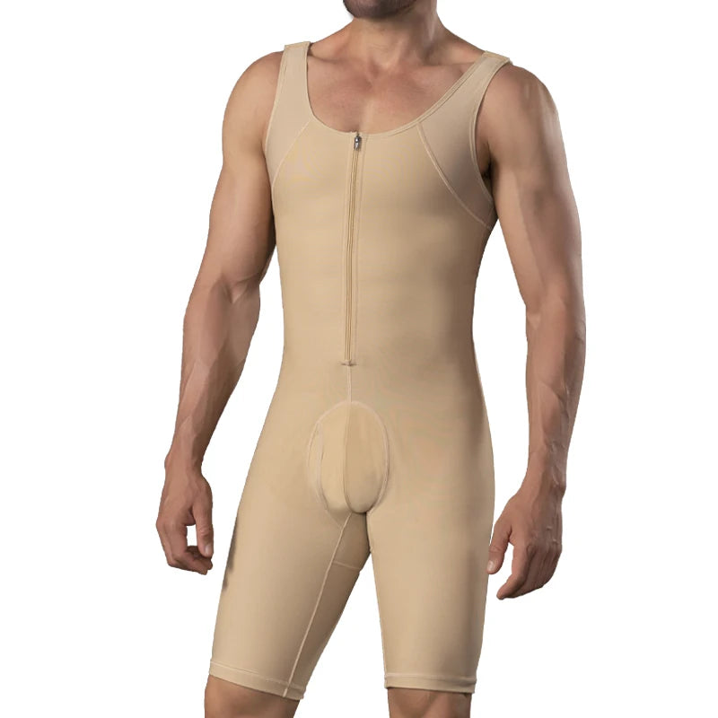 Men's Full-Body Tummy Control Shaper Bodysuit with Butt Lift